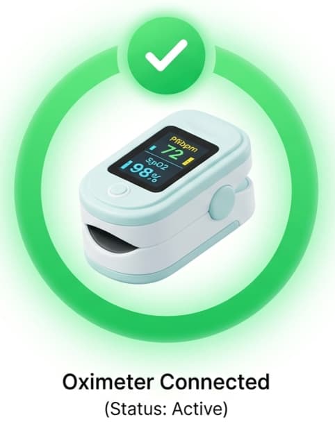 Oximeter connected state