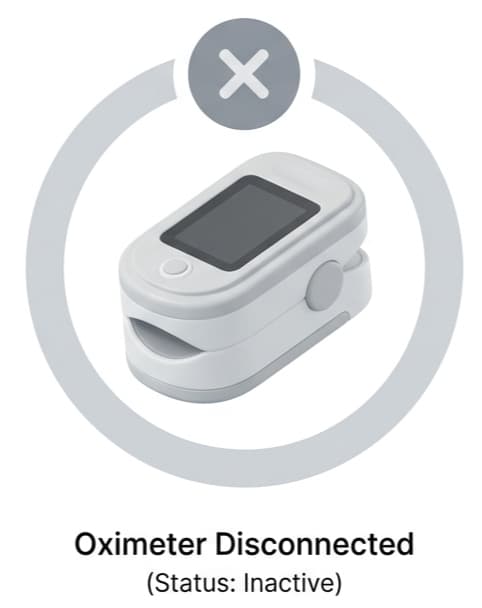 Oximeter disconnected state